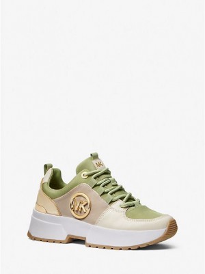 Michael Kors Cosmo Canvas Sneakers Damen Olivgrün | 301867-BVG