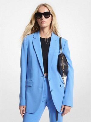 Michael Kors Crepe Boyfriend Blazer Damen Blau | 749601-XPD