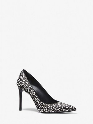 Michael Kors Gretel Leopard Print Calf Hair Pumps Damen Schwarz Weiß | 851763-GTY