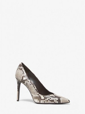 Michael Kors Gretel Python Embossed Leder Pumps Damen Beige | 297853-KSQ