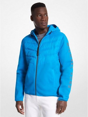 Michael Kors Hailfax Knit Zip-up Jacken Herren Blau | 152378-QCJ