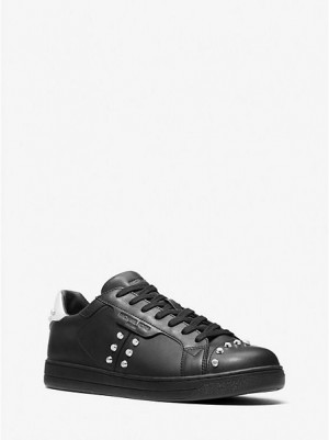 Michael Kors Keating Studded Leder Sneakers Herren Schwarz | 165208-MJD