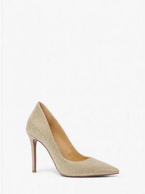 Michael Kors Keke Glitter Chain Mesh Pumps Damen Gold | 019384-IJW