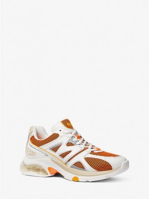 Michael Kors Kit Extreme Mesh And Leder Sneakers Herren Orange | 725604-EVN