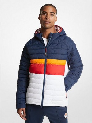 Michael Kors Mk X Ellesse Breckenridge Color-blocked Gesteppt Nylon Puffer Jacken Herren Mehrfarbig | 762581-ETJ