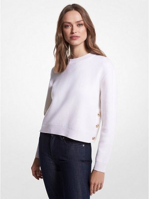 Michael Kors Wolle Blend Pullover Damen Weiß | 039574-CQN