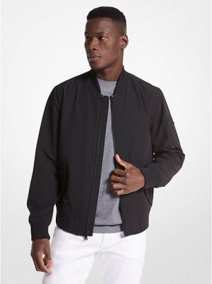 Michael Kors Woven Bomber Jacken Herren Schwarz | 836542-YFQ