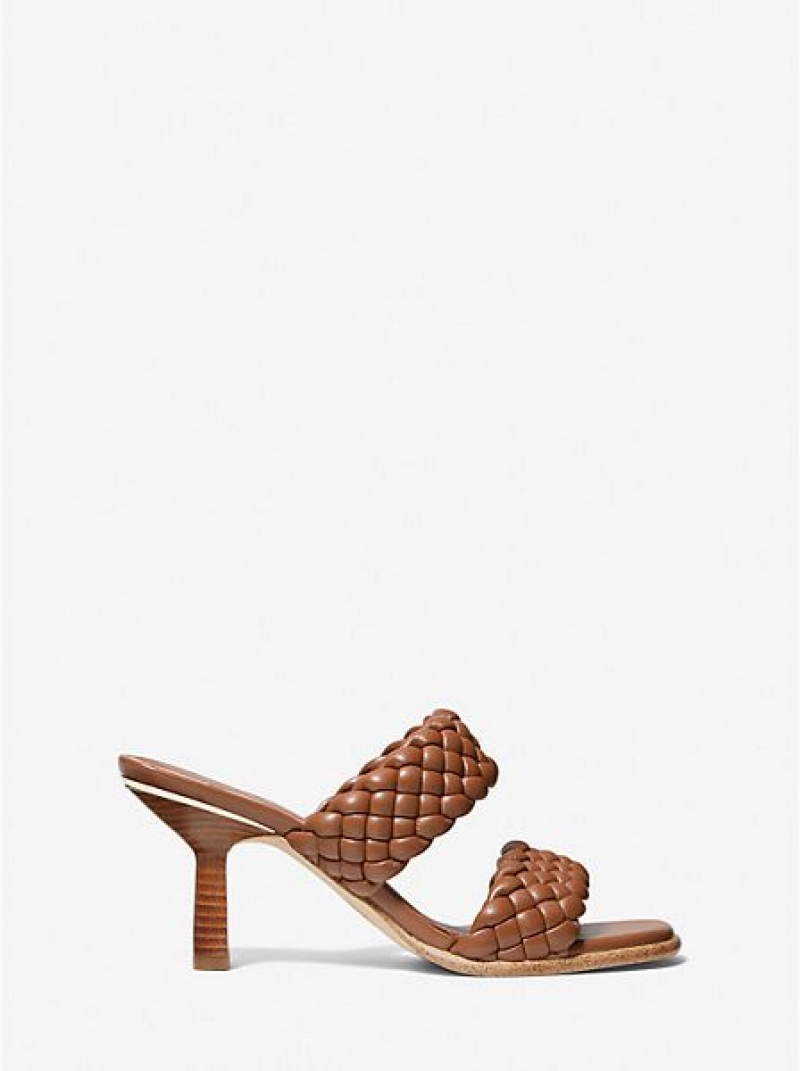 Michael Kors Amelia Braided Mules Damen Braun | 124359-ENA