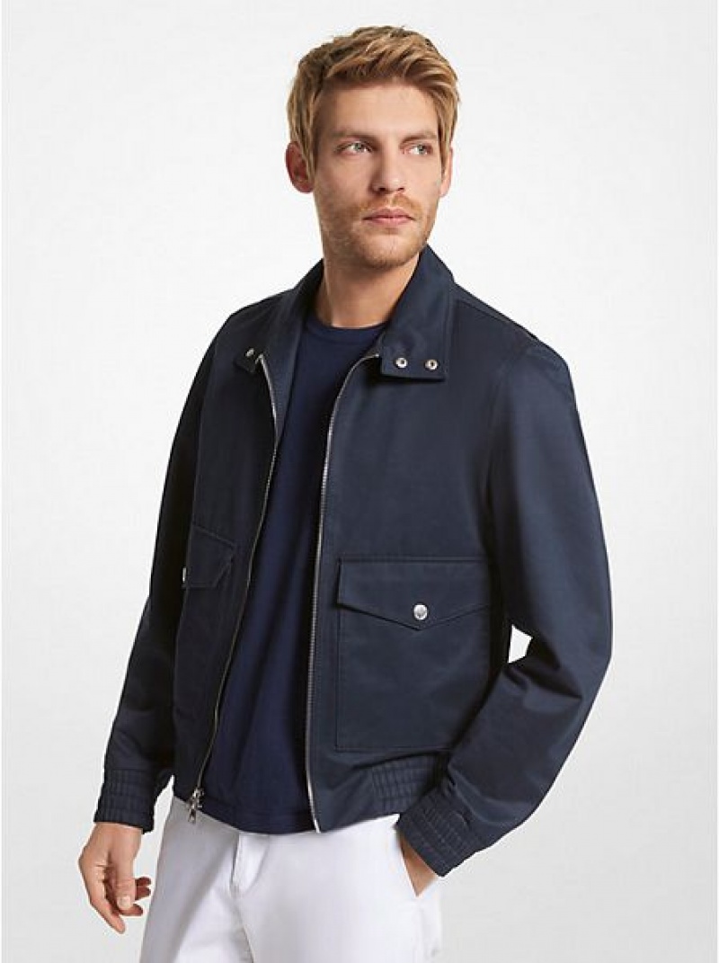 Michael Kors Baumwoll Blend Blouson Jacken Herren Navy | 123786-ARE