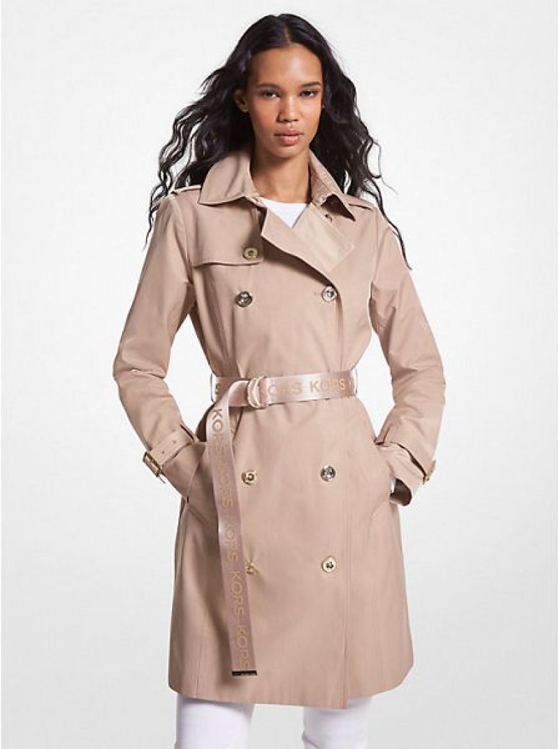 Michael Kors Baumwoll Blend Trench Mäntel Damen Khaki | 935680-JRV