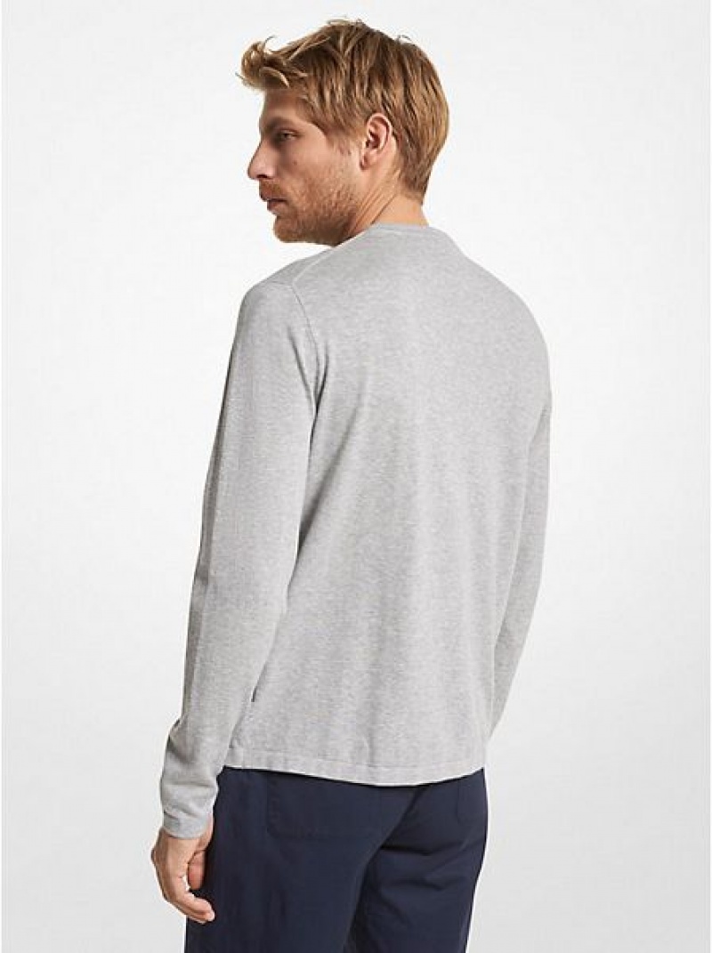 Michael Kors Baumwoll Jersey Crewneck Pullover Herren Grau | 930681-SIB