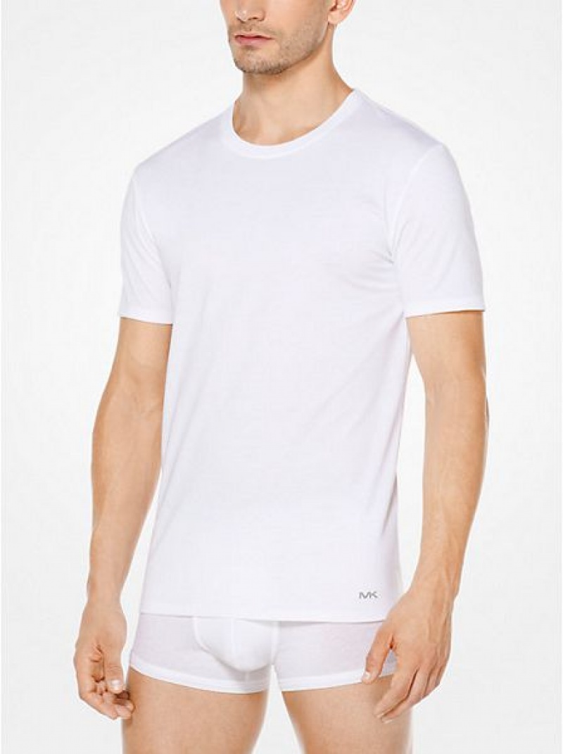 Michael Kors Baumwoll T-shirts Herren Weiß | 365089-NKF