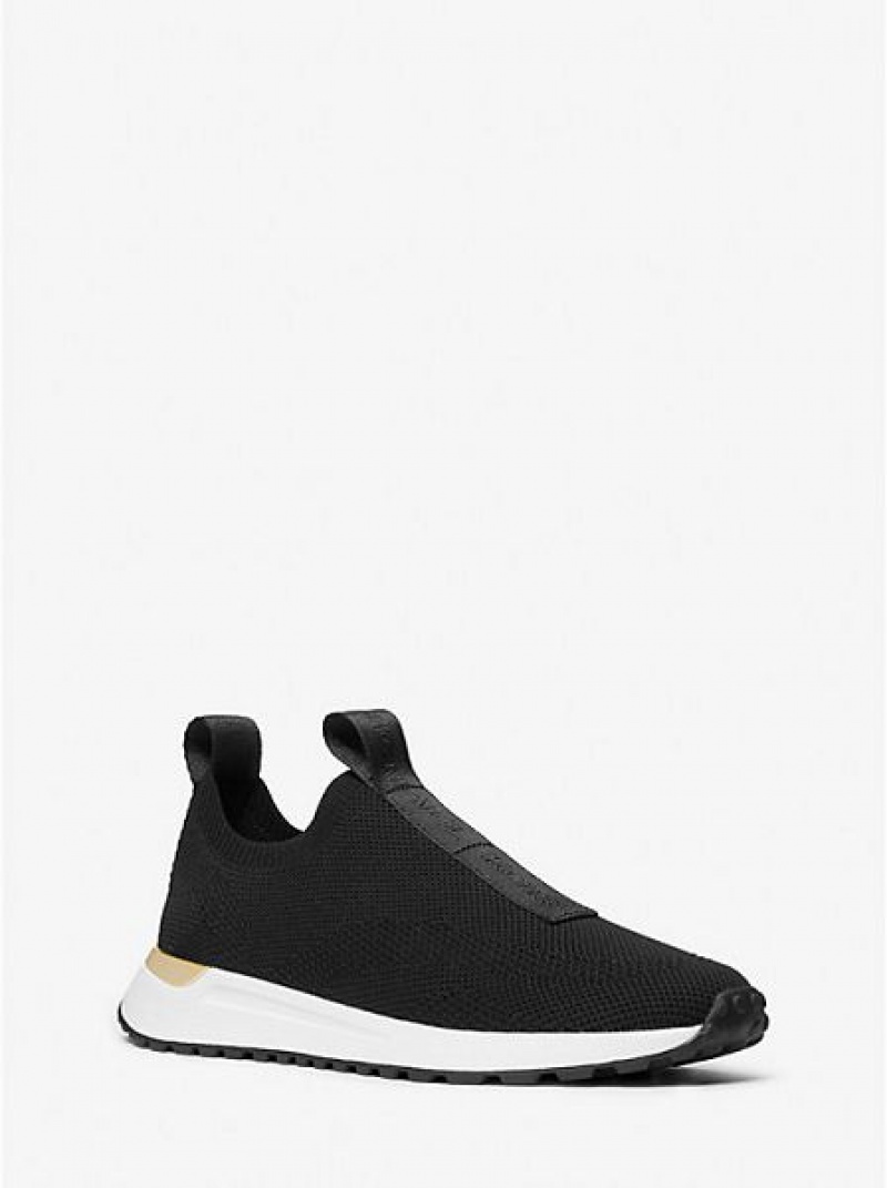 Michael Kors Bodie Logo Tape Mesh Slip On Sneakers Damen Schwarz | 657912-NWM