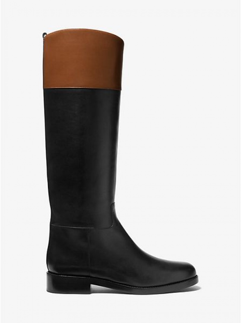 Michael Kors Braden Two-tone Reitstiefel Damen Schwarz | 709815-MDT