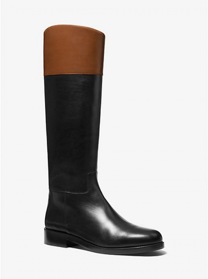 Michael Kors Braden Two-tone Reitstiefel Damen Schwarz | 709815-MDT