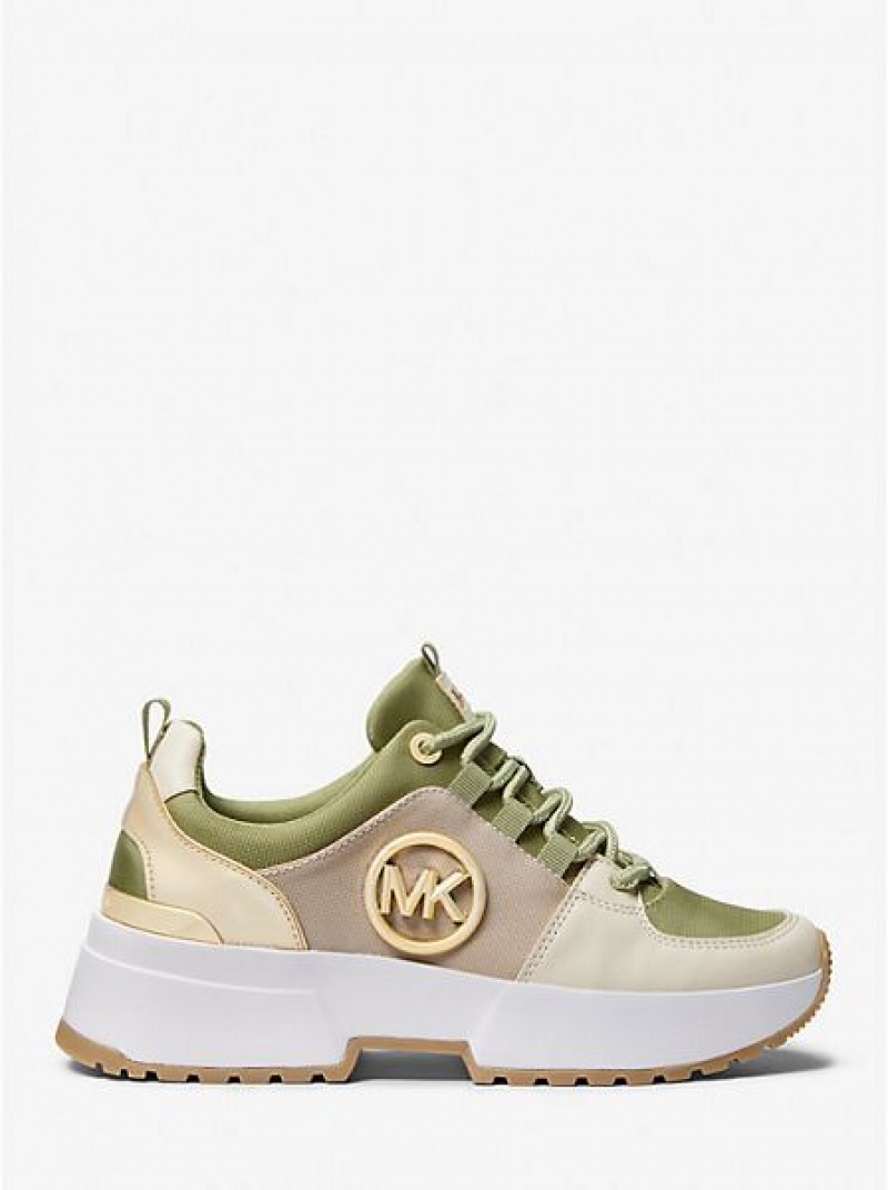 Michael Kors Cosmo Canvas Sneakers Damen Olivgrün | 301867-BVG