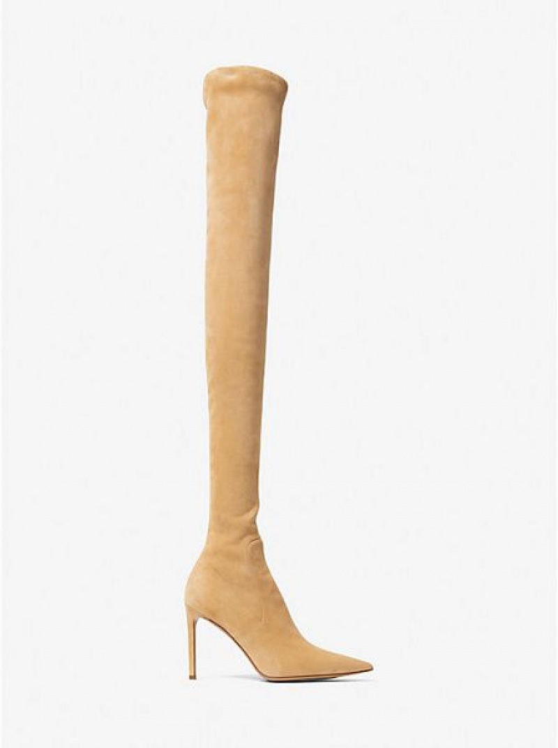 Michael Kors Elle Wildlederstiefel Damen Braun | 928103-CVD