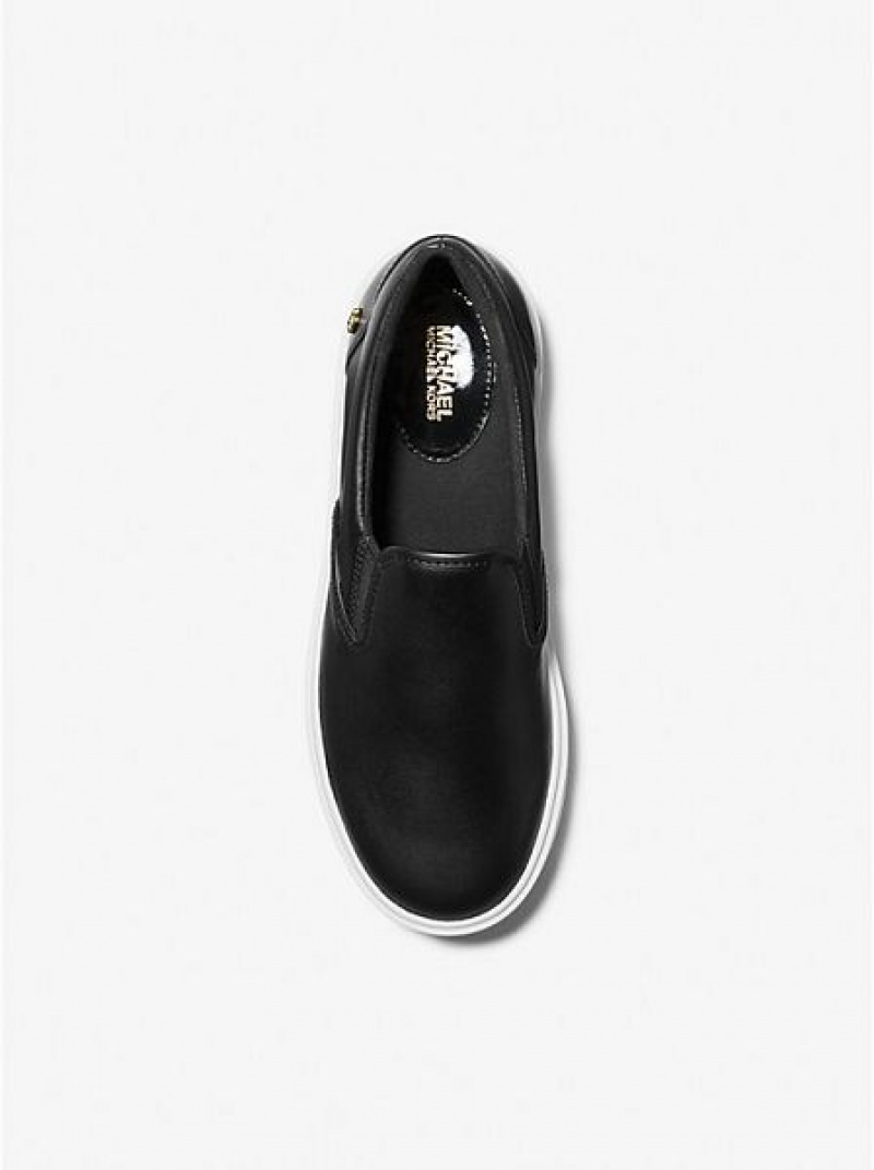 Michael Kors Emmett Leder Slip On Sneakers Damen Schwarz | 546938-VWA