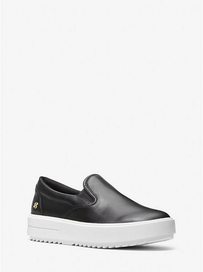 Michael Kors Emmett Leder Slip On Sneakers Damen Schwarz | 546938-VWA