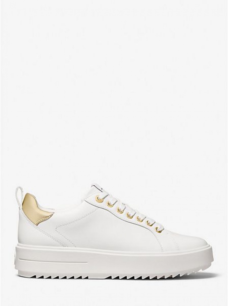 Michael Kors Emmett Leder Sneakers Damen Weiß | 519234-ZOQ