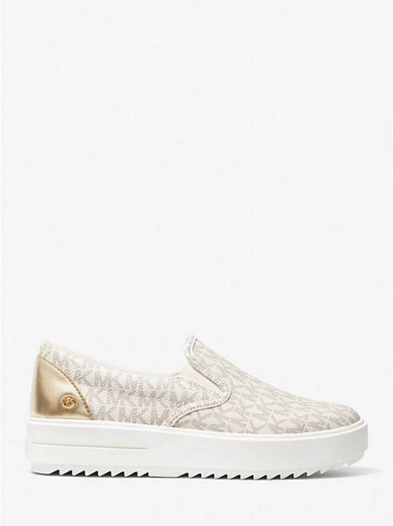 Michael Kors Emmett Logo Slip On Sneakers Damen Hellgelb | 638495-LBQ