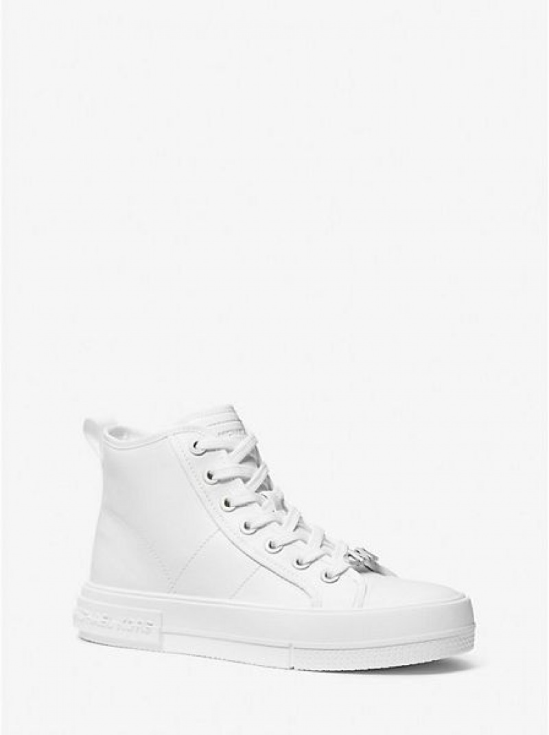 Michael Kors Evy Leder High Top Sneakers Damen Weiß | 940817-CYD