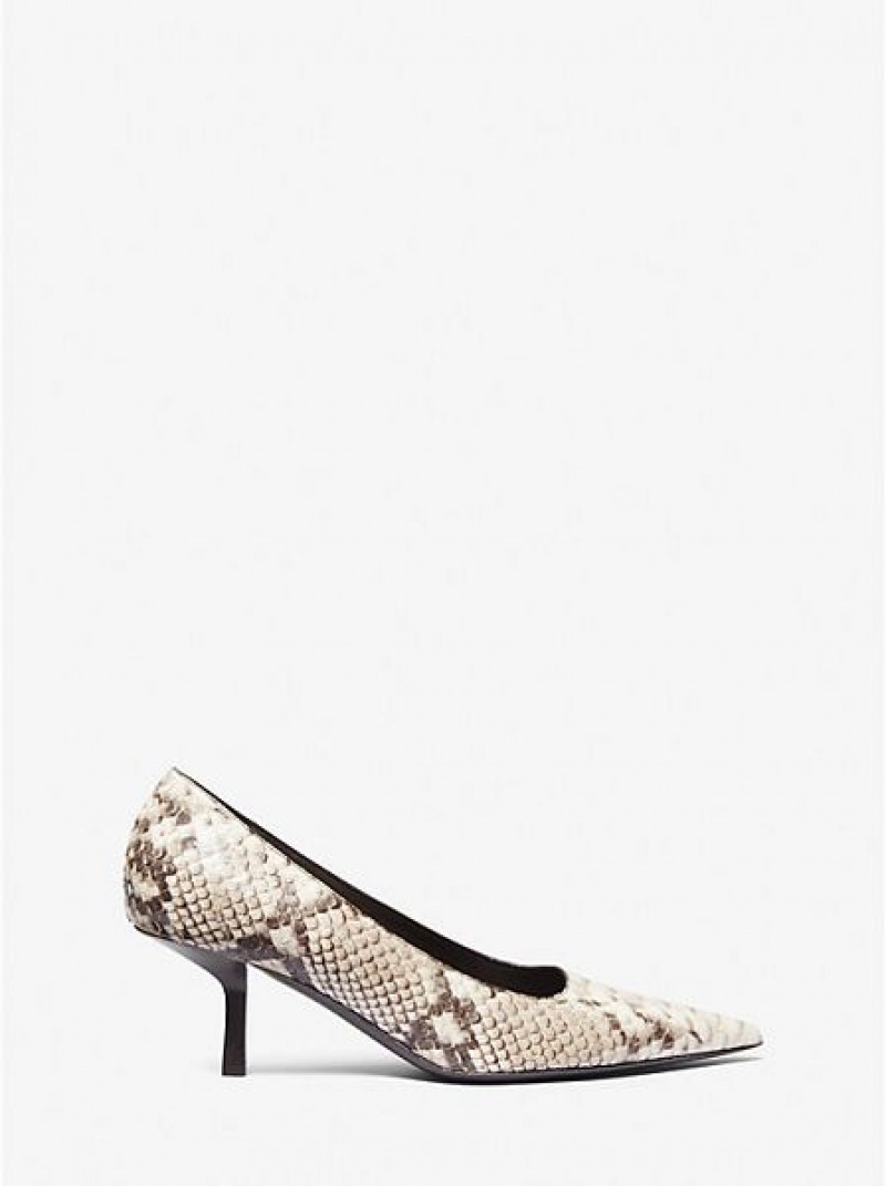 Michael Kors Frankie Python Embossed Leder Pumps Damen Beige | 470293-OEW