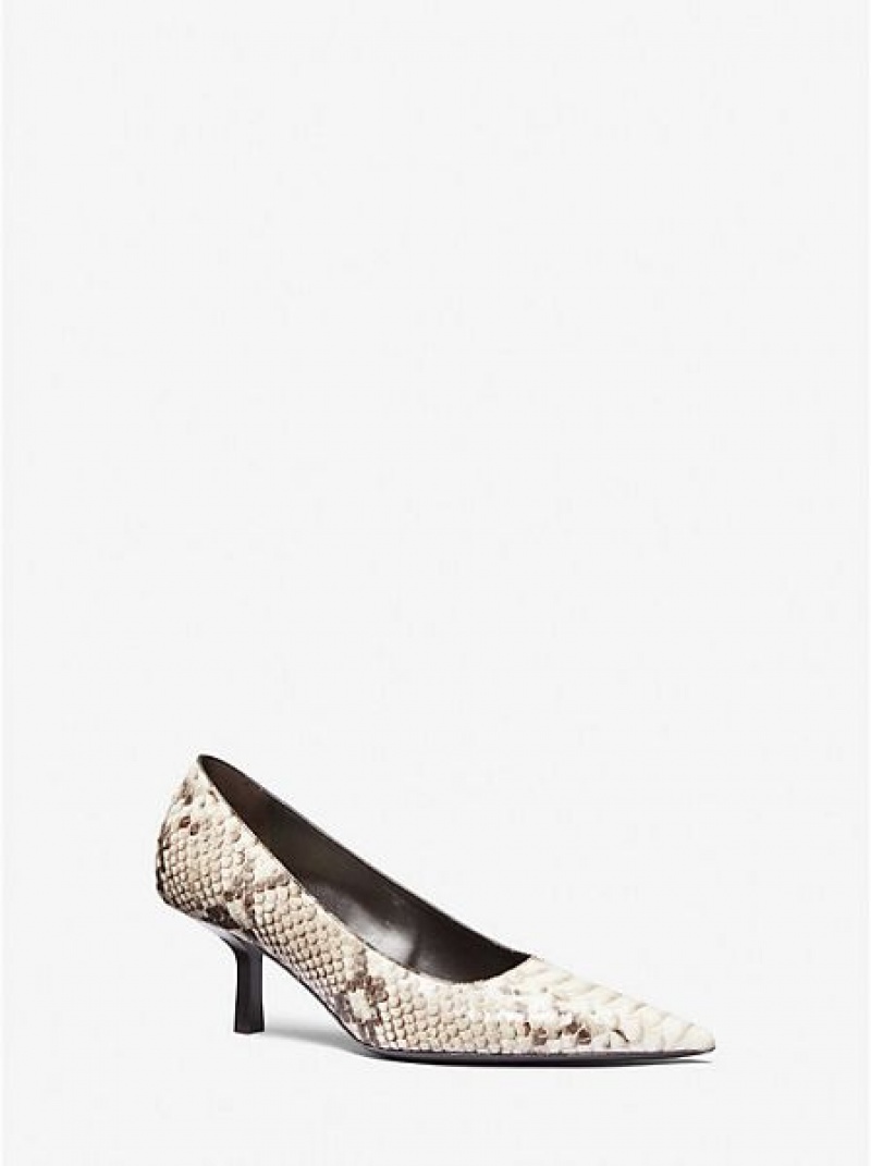 Michael Kors Frankie Python Embossed Leder Pumps Damen Beige | 470293-OEW