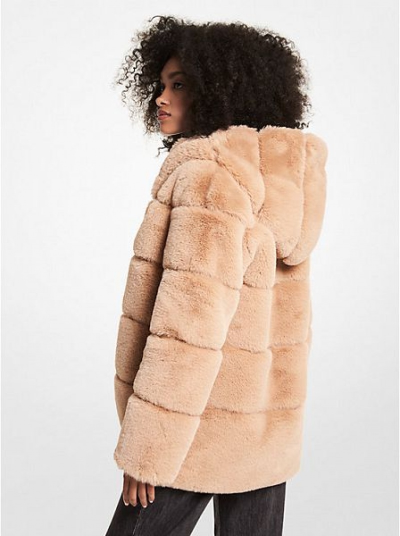 Michael Kors Gesteppt Faux Fur Mit Kapuze Mäntel Damen Braun | 165209-IUV