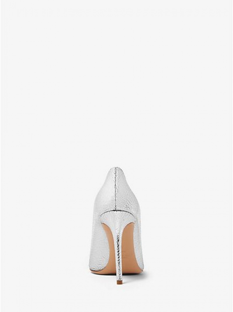 Michael Kors Gretel Crackled Leder Pumps Damen Silber | 746932-NIH