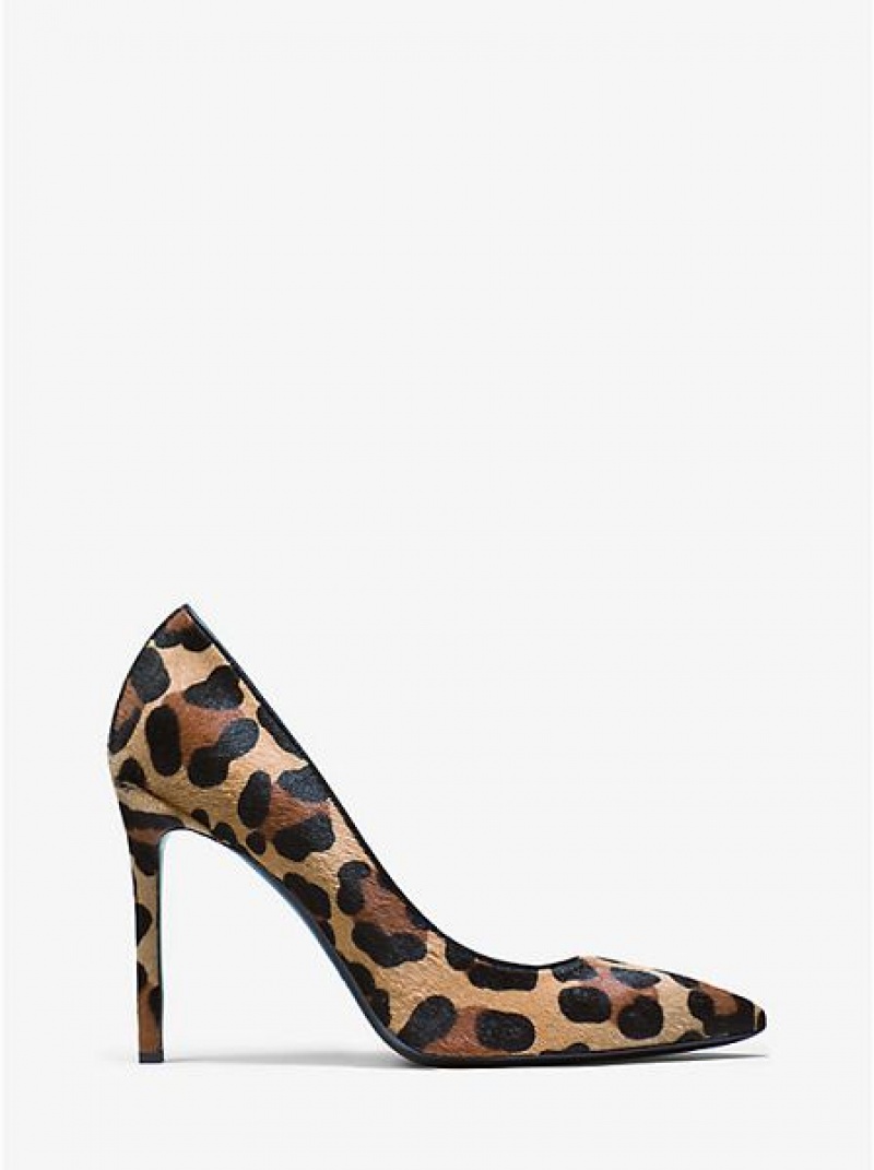 Michael Kors Gretel Leopard Calf Hair Pumps Damen Schwarz Braun | 810573-QEC