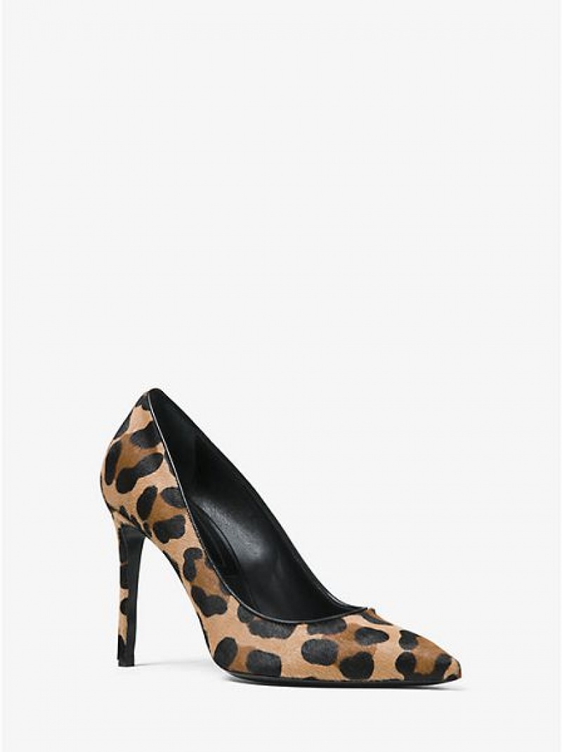 Michael Kors Gretel Leopard Calf Hair Pumps Damen Schwarz Braun | 810573-QEC