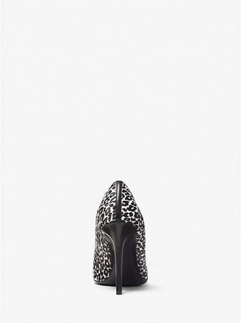 Michael Kors Gretel Leopard Print Calf Hair Pumps Damen Schwarz Weiß | 851763-GTY