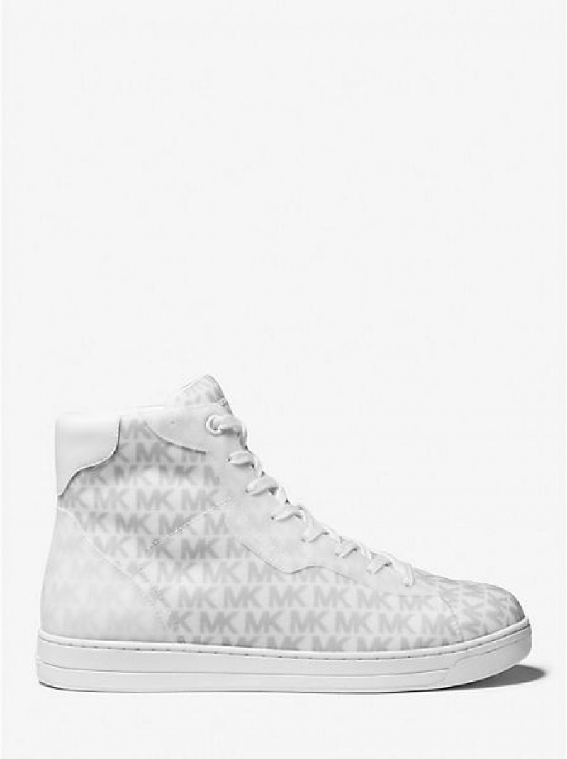 Michael Kors Keating Logo High Top Sneakers Herren Weiß | 905716-RNU