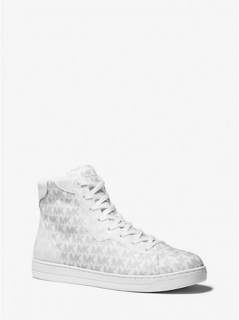 Michael Kors Keating Logo High Top Sneakers Herren Weiß | 905716-RNU