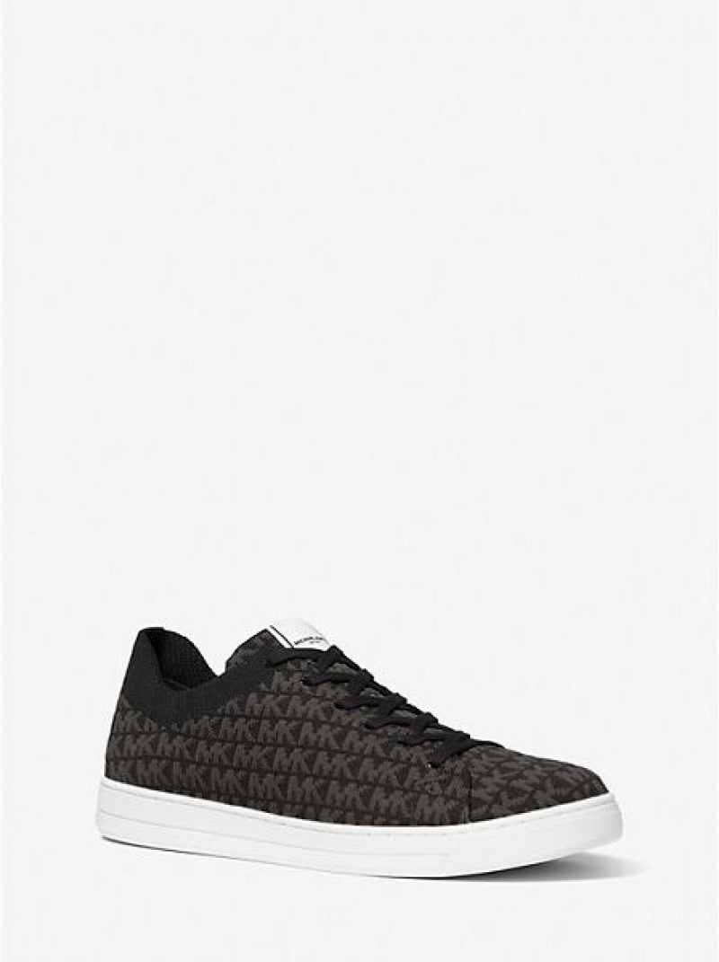 Michael Kors Keating Logo Jacquard Sneakers Herren Schwarz | 731045-UXQ