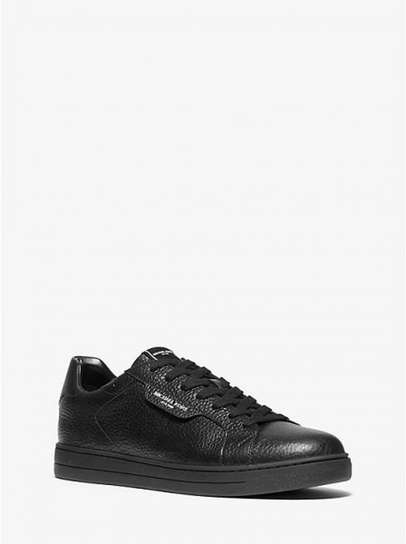 Michael Kors Keating Pebbled Leder Sneakers Herren Schwarz | 952478-BUG