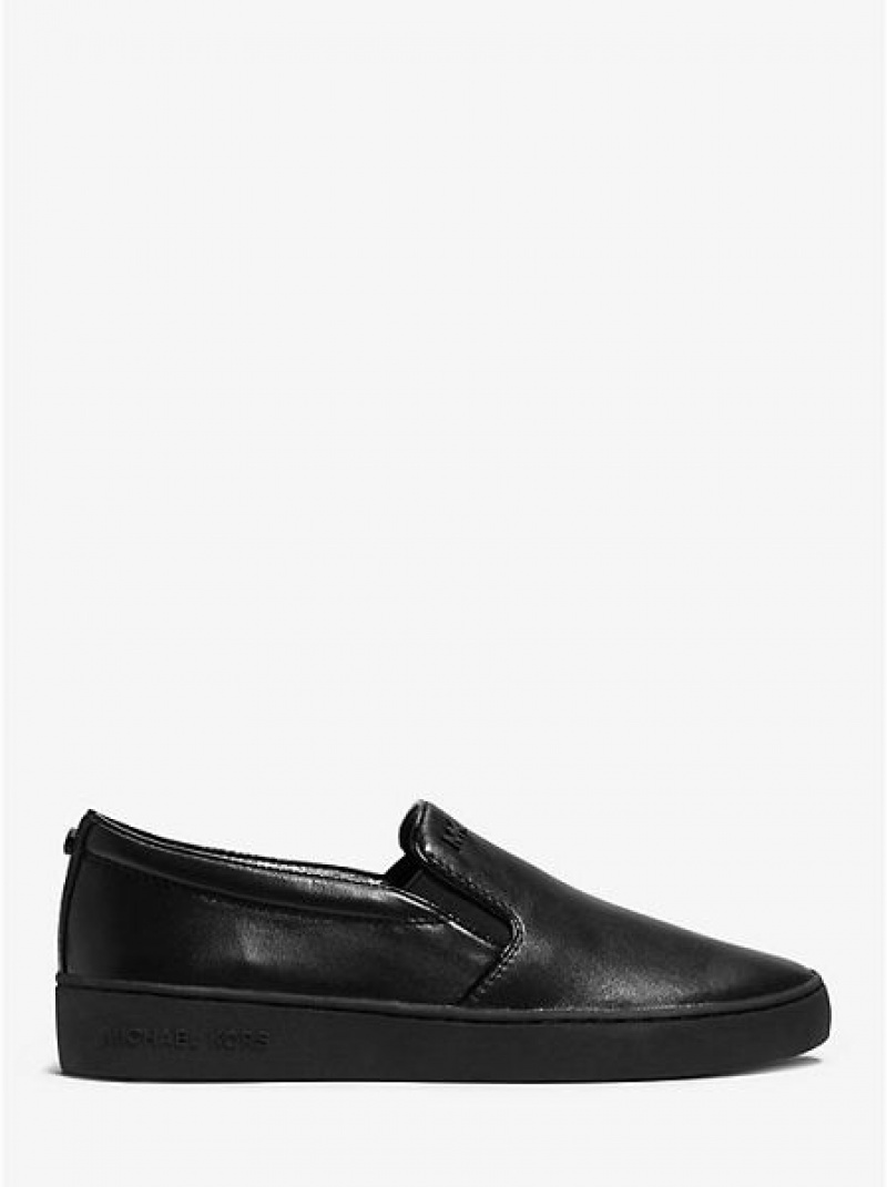 Michael Kors Keaton Leder Slip On Sneakers Damen Schwarz | 045293-RBH