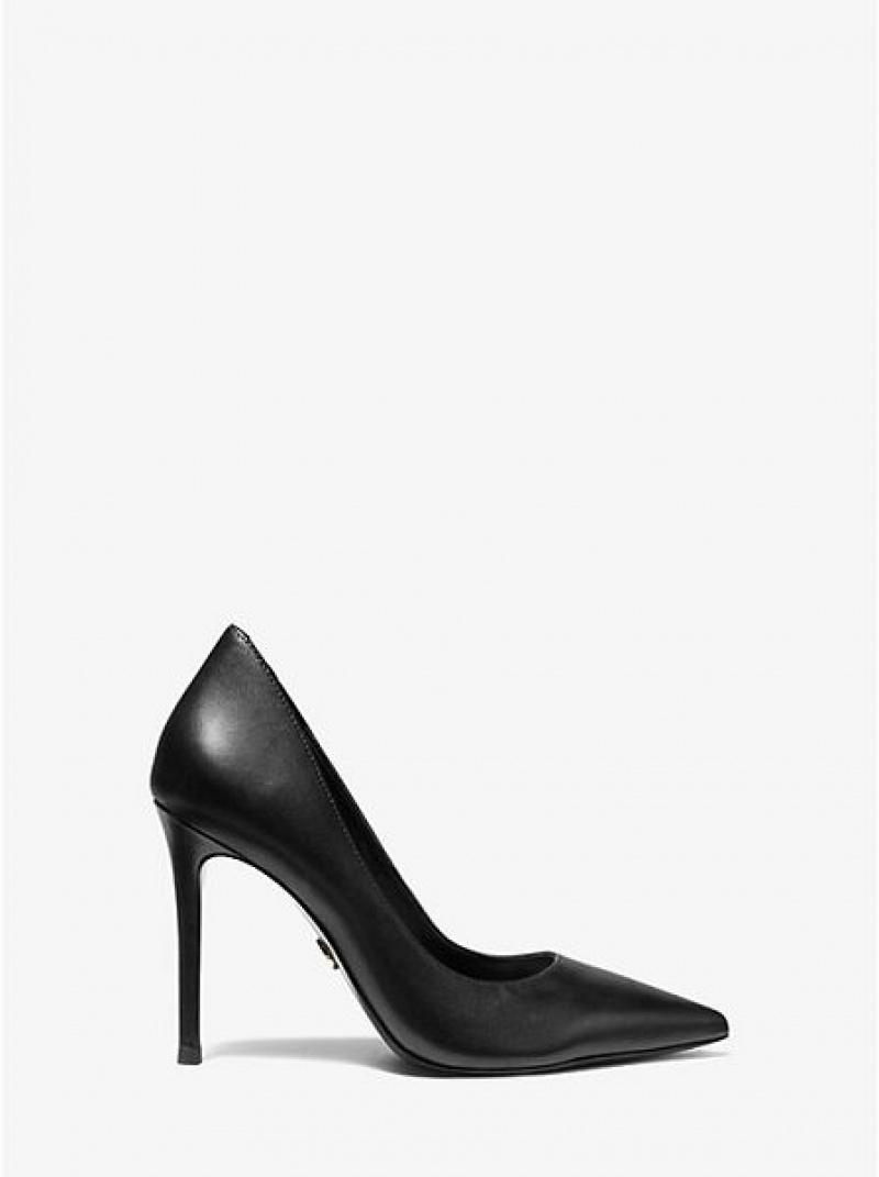 Michael Kors Keke Leder Pumps Damen Schwarz | 149058-CJF