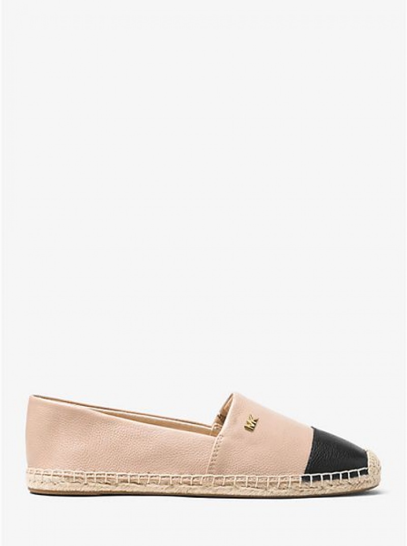 Michael Kors Kendrick Leder Slip-on Espadrilles Damen Beige Schwarz | 847105-HJQ