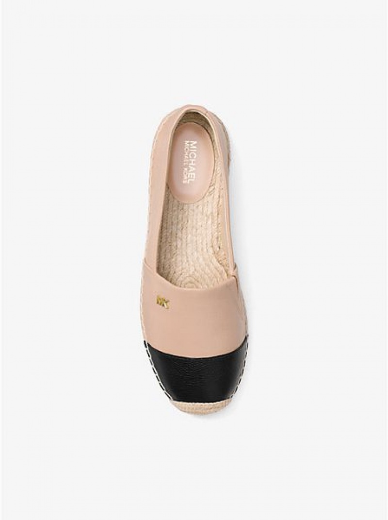 Michael Kors Kendrick Leder Slip-on Espadrilles Damen Beige Schwarz | 847105-HJQ