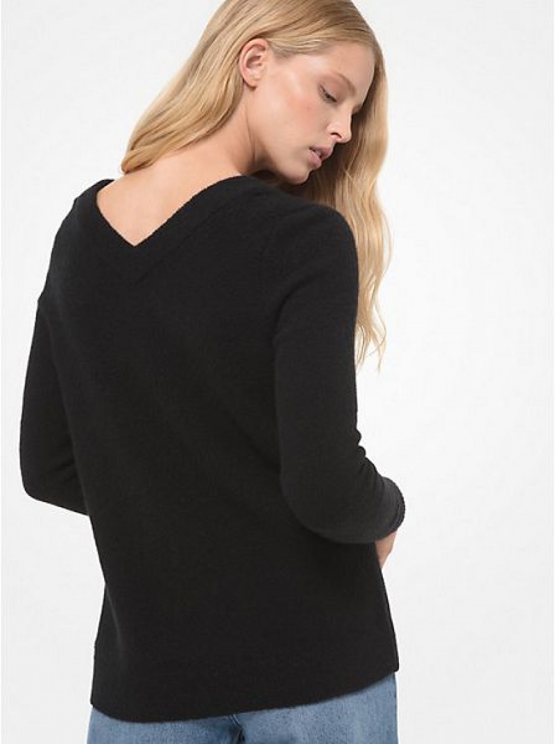 Michael Kors Knit Pullover Damen Schwarz | 419752-TOV