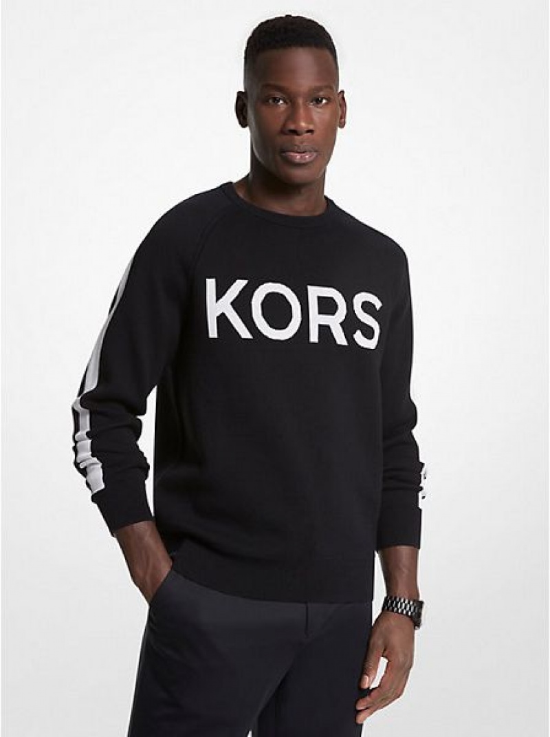 Michael Kors Kors Baumwoll Blend Pullover Herren Schwarz | 960437-KJB