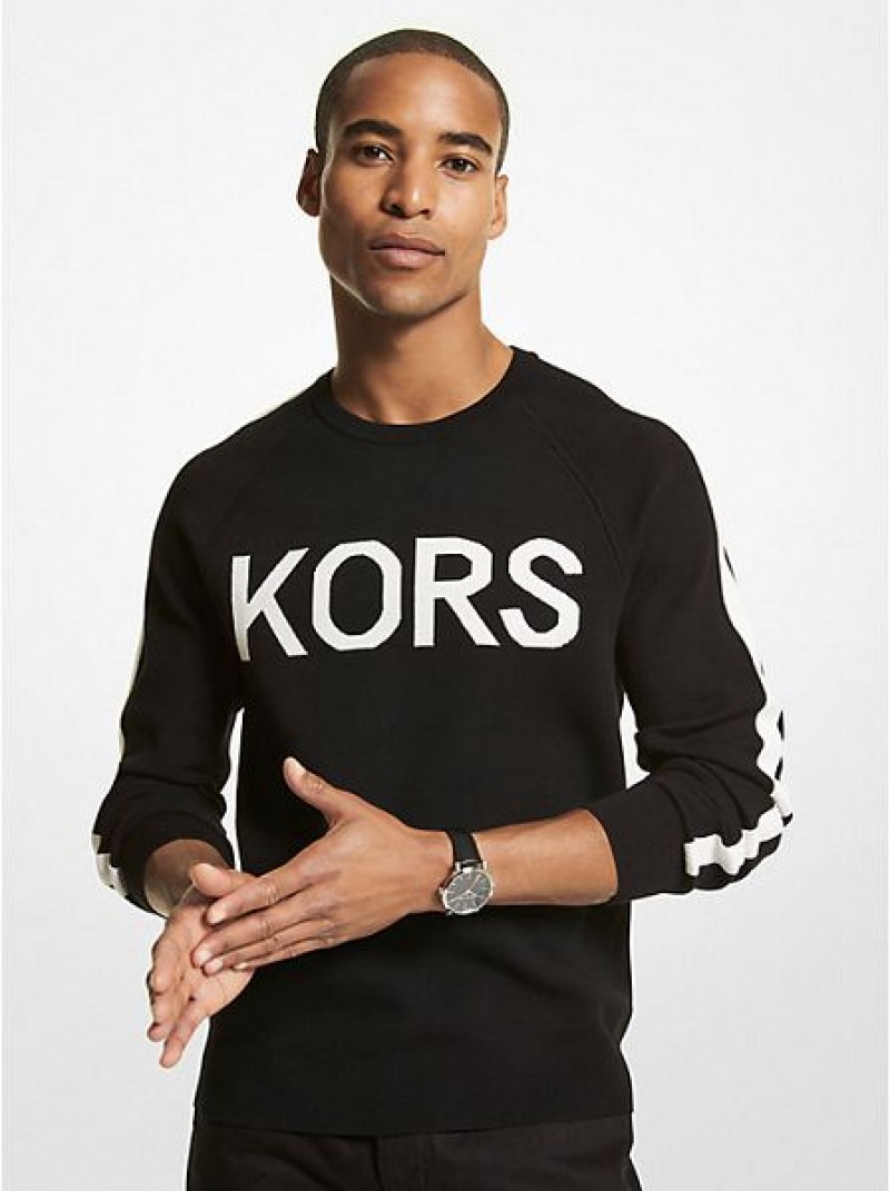 Michael Kors Kors Stretch Viscose Pullover Herren Schwarz | 861075-SRY