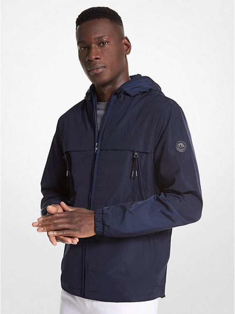 Michael Kors Logo Tape Woven Windjacke Herren Navy | 709546-XSA