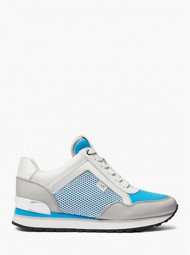 Michael Kors Maddy Mesh And Scuba Sneakers Damen Blau | 809741-PEN