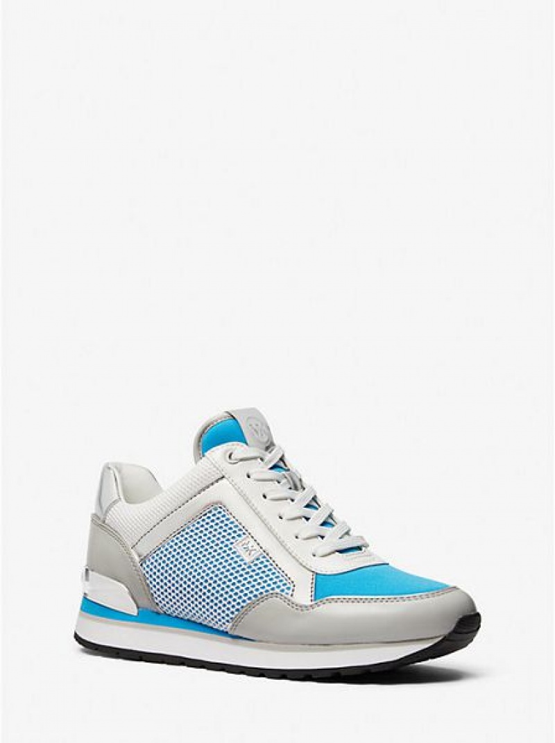 Michael Kors Maddy Mesh And Scuba Sneakers Damen Blau | 809741-PEN