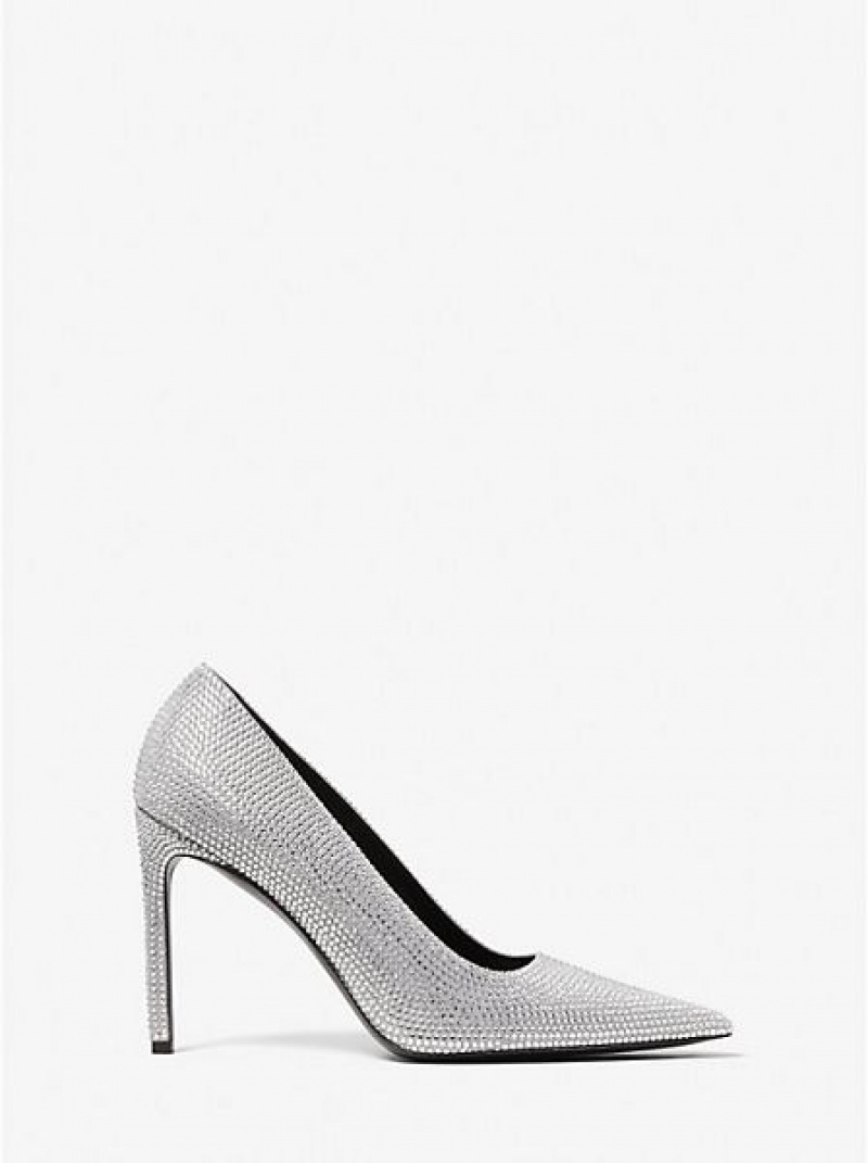 Michael Kors Martine Crystal Embellished Wildleder Pumps Damen Grau | 620751-VHK