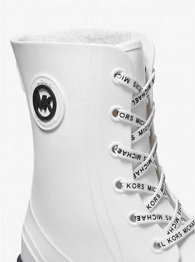 Michael Kors Montaigne Pvc Regenstiefel Damen Weiß | 486530-TPA