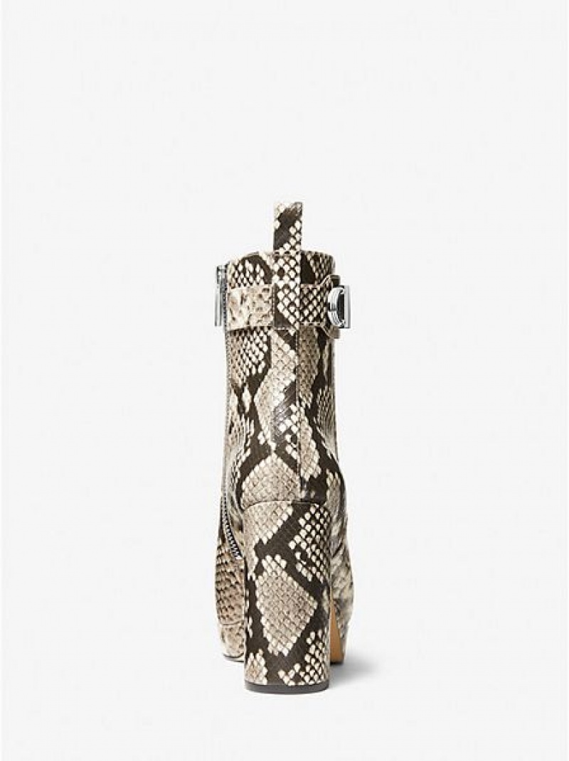 Michael Kors Parker Snake Embossed Faux Plateau Stiefel Damen Braun | 601725-PFS